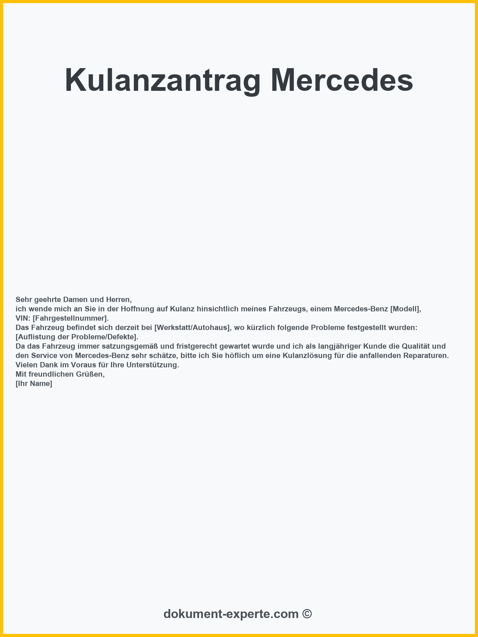Kulanzantrag Mercedes